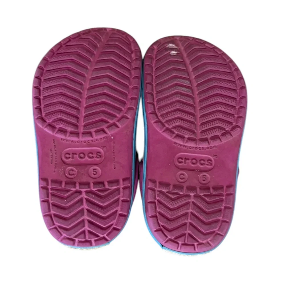Crocs Crocband Kids Pink and Blue Clogs